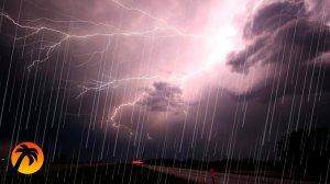 Гром, молния и звуки Проливного Дождя во время Ночной Грозы