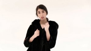 Пальто из меха стриженной норки чёрного цвета и принтом с бабочками - Sarigianni Fur Fashion