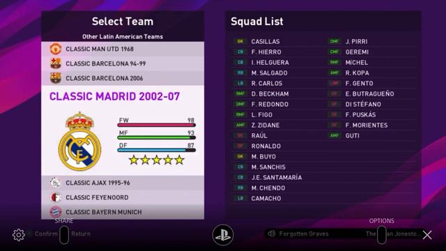 Classic Club League 2 PS4 Option file PES 2020