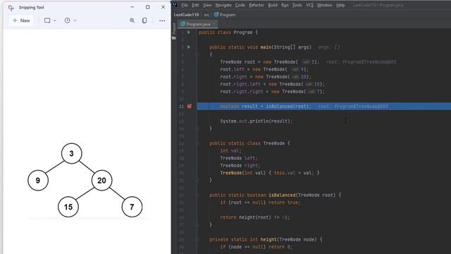 [SOLVED!] Balanced Binary Tree - LeetCode 110 - Java смотреть онлайн
