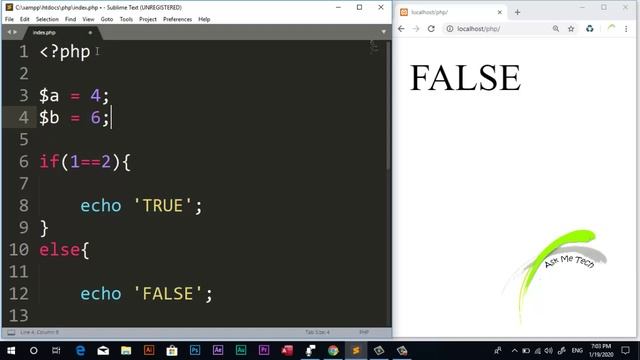 If Else in PHP - 13 | PHP Tutorials in Urdu Hindi | Ask Me Tech смотреть онлайн