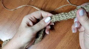 Сумка??из джута, вяжу ручку??