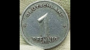 1 пфенниг 1948 года. ГДР.