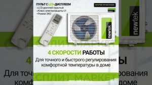 Сплит система NEWTEK CHA SERIES ПДУ с подсветкой