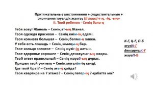 Казахский язык для всех! Притяжательные окончания казахского языка до автоматизма
