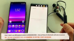 EOps NOISEZERO WX2+ BT aptX-HD mmcx cable: How to setup multi-point pairing with 2 phones