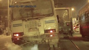 Авария. Ленина-Дзержинского.Иркутск. ПАЗ+Трамвай.