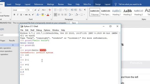 Arithmetic operators || Input and Output command in Python || Python Tutorials #2