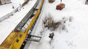 Снегоуборочная машина СМ-2: выгрузка снега / Snowplough train SM-2: unloading of snow