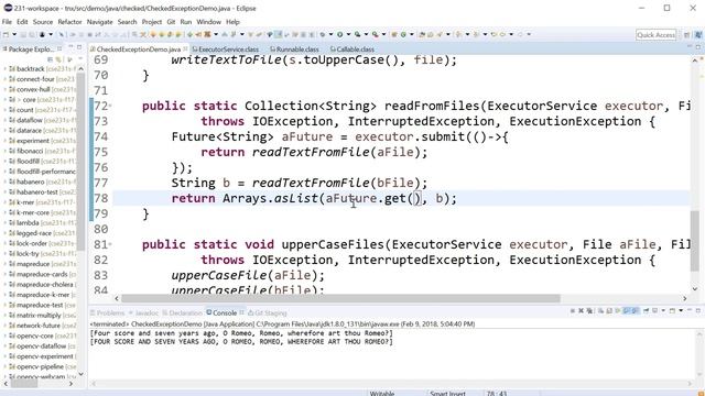 CSE 231: ExecutorService Submit CheckedException