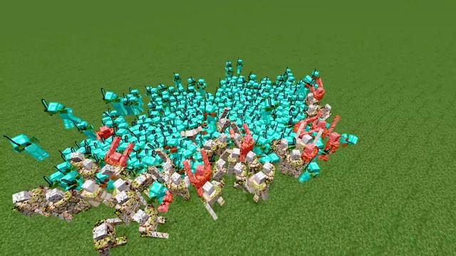 500 Iron Golems Vs 500 Diamond Zombies | Minecraft | смотреть онлайн