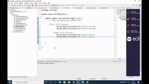 Java Operator - Shift operator and Ternary Operator