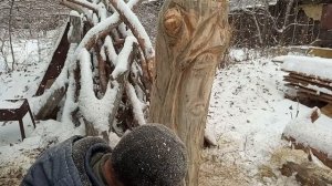 кормушка для птиц из бревна резьба бензопилой .ЛЕСНАЯ МЕБЕЛЬ