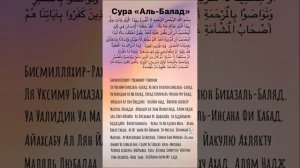 Сура «Аль-Балад». Surah “Al-Balad”