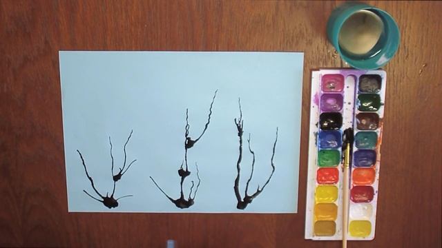 Выпуск №18. Кустарник. Техника рисования кляксами. смотреть онлайн