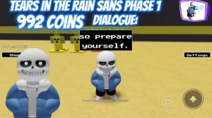 | Roblox | Au Sans Battles [ Remake ] Tears In The Rain Sans | ShowCase |