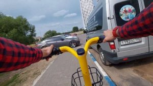 "Whoosh" Ninebot E-Bike B100 Electric Bike To Rent - Driving To Embankment