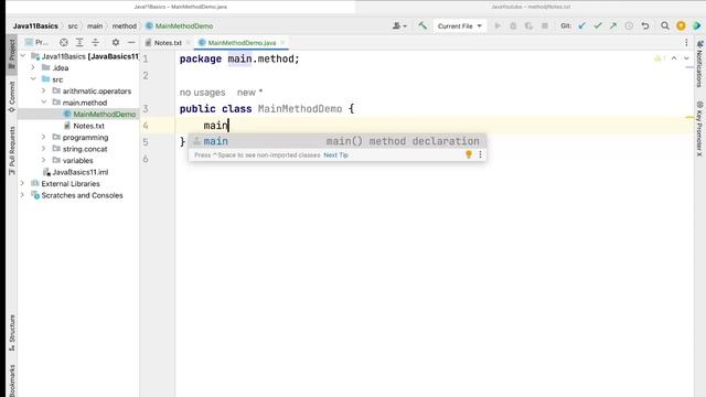 Main Method in Java