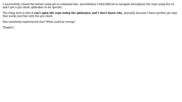 Unix & Linux: Why I can't open the kernel git repo in my GIT GUI client? смотреть онлайн