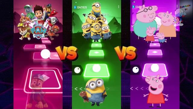 Команда Щенячьего патруля Против Команда Миньонов Против Команда Свинки Пеппы Челлендж для детей смотреть онлайн