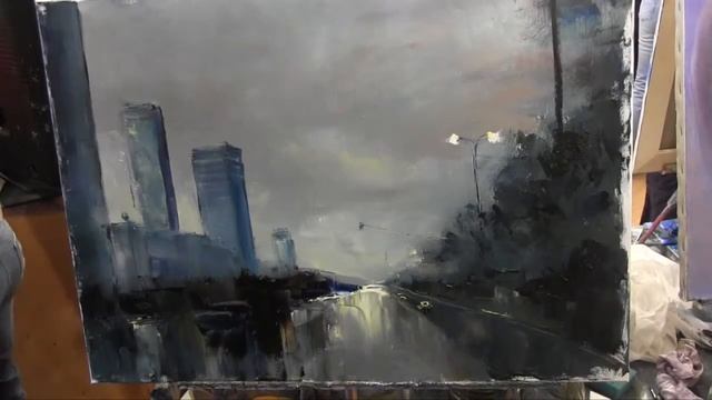 И Сахаров. Город в серых тонах. Урок живописи смотреть онлайн