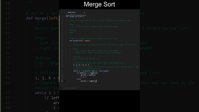 Merge Sort Code in Python | Sorting Algorithms | Python Coding Tutorial | Python Coding Interview