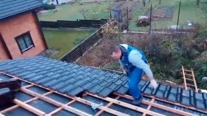 Быстрая укладка натуральной черепицы Робен.