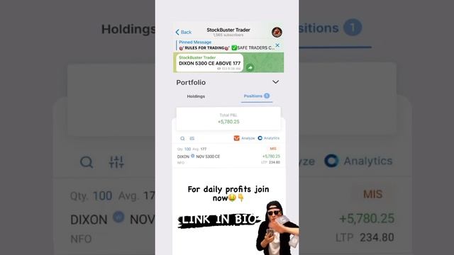 Intraday Trading|Join Free Our Telegram Channel To Learn And Earn | LINK IN BIO #youtube  #subscrib