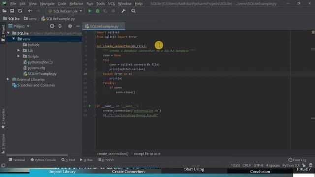 How to Create Connection in SQLite Database | Python Built-In Database - II | #Python | #CodeStudio