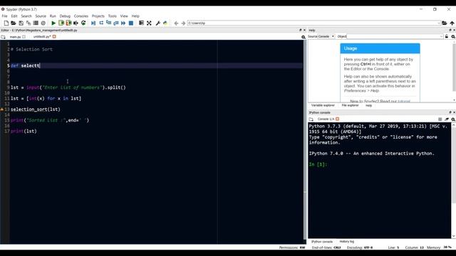 Selection Sort in Python