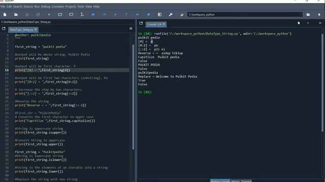 Python Data Type (String and String functions). Pulkit Pedia!