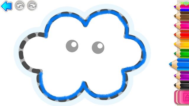 Учимся рисовать. Рисуем 🎨 растения, солнышко и тучку. Рисовалка для малышей. смотреть онлайн