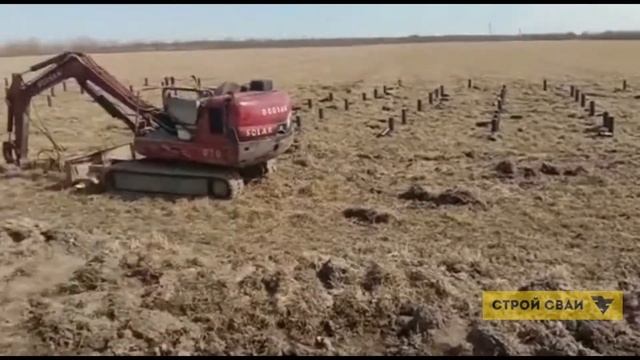 Монтаж винтовых свай 108*2500 мм в Яльгелево (2 день)