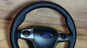 Перетяжка руля Ford Focus 3 под оригинал в натуральную кожу