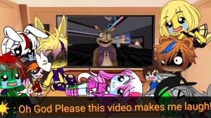 Security Breach react to 'Glitchtrap meets Vanny ' & 'Glamrock Freddy voice impression'