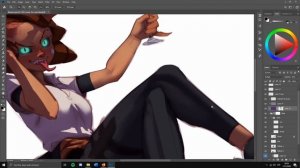 Painting a sketch - Demon girl 'Maeve' (Photoshop Speedpaint)