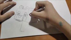 Как легко нарисовать собаку из игры Майнкрафт