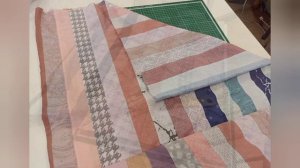 покрывало в стиле пэчворк из полосок