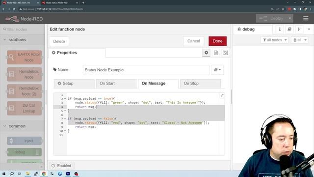 Learn How To Write Custom Node Status Messages in #nodered