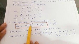 SOLVE THE RECURRENCE RELATION BY USING ROOT METHOD