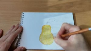 Как нарисовать грушу цветными карандашами. Простые рисунки для детей 4-6 лет.