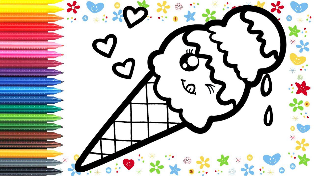 How to Draw ice cream for kids/Как нарисовать мороженое/Bola uchun muzqaymoq qanday chiziladi