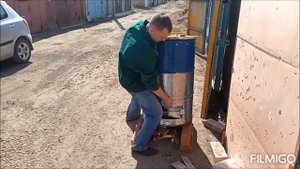 Коптилка из бочки для горячего копчения