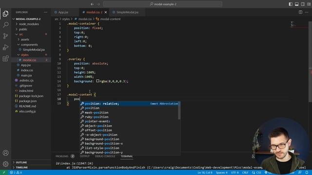 Create a modal using React! смотреть онлайн