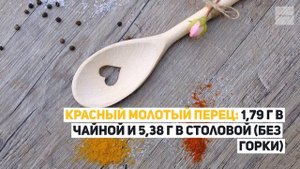 Сколько грамм молотого перца в столовой и чайной ложке?