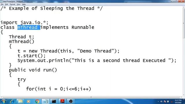 Sleeping Thread Example In Java Programming смотреть онлайн