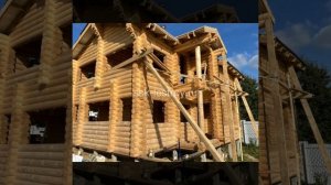 Строительство дома-бани из бревна 8х9 и фундамент забивные ЖБ сваи