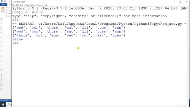 Python SET build-in function | learn python | python | python function