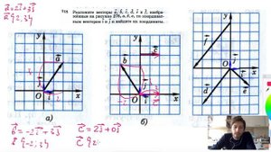 №918. Разложите векторы а , b , с , d , е и f , изображенные на рисунке 276, а, б, в